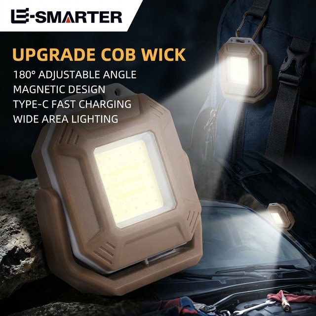 ESMARTER Tragbare COB-LED-Arbeitsleuchte mit Typ-C-USB-Ladefunktion, Magnetische Multifunktions-Campinglampe mit Schlüsselanhänger-Funktion - Bild 1