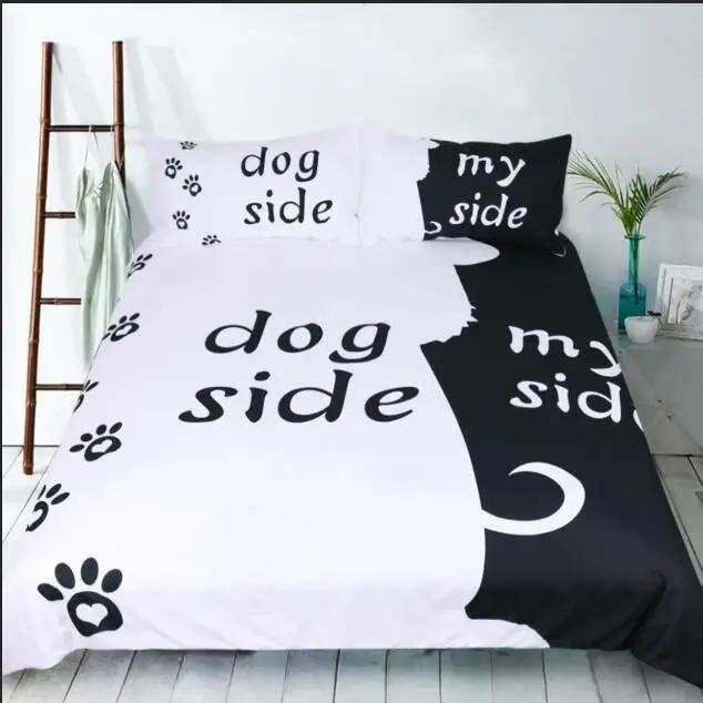 JMG Household Supplies Bettwäsche Set mit Tier-Motiv Schwarz Weiß, Bettbezug und Kissenbezug aus Mikrofaser, B/H: 135 x 200 cm - Bild 1