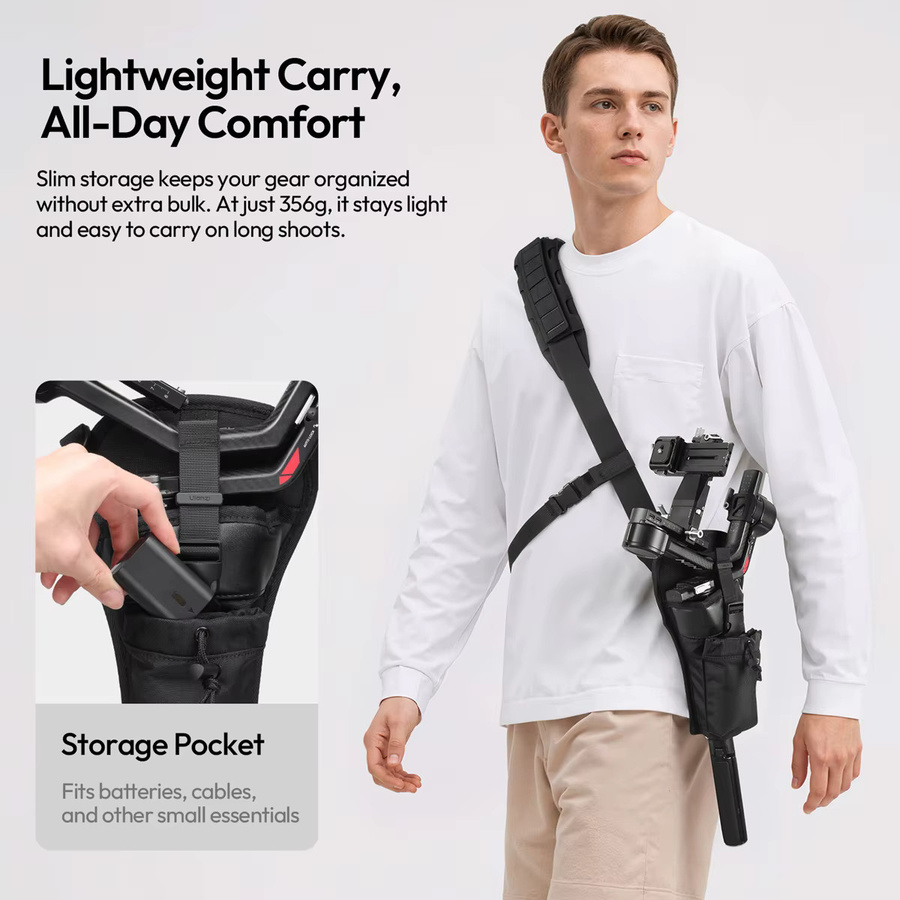 Ulanzi CB01 Kamerastabilisator Schulterholster Tragbare Tasche in Schwarz für DJI Ronin Gimbal RS3 Mini, RS3, RS4 Mini und RS4Pro mit Nackengurt - Bild 5