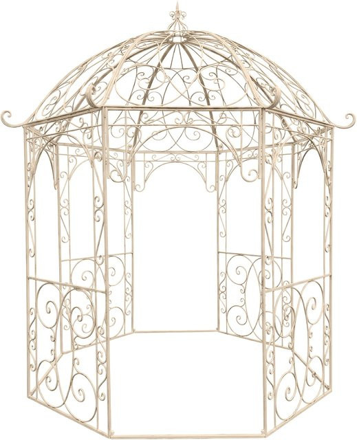 CLP Rosenpavillon Leila aus Eisen in Weiß, nostalgischer Gartenpavillon im Jugendstil als Rankhilfe für Kletterpflanzen - Bild 1
