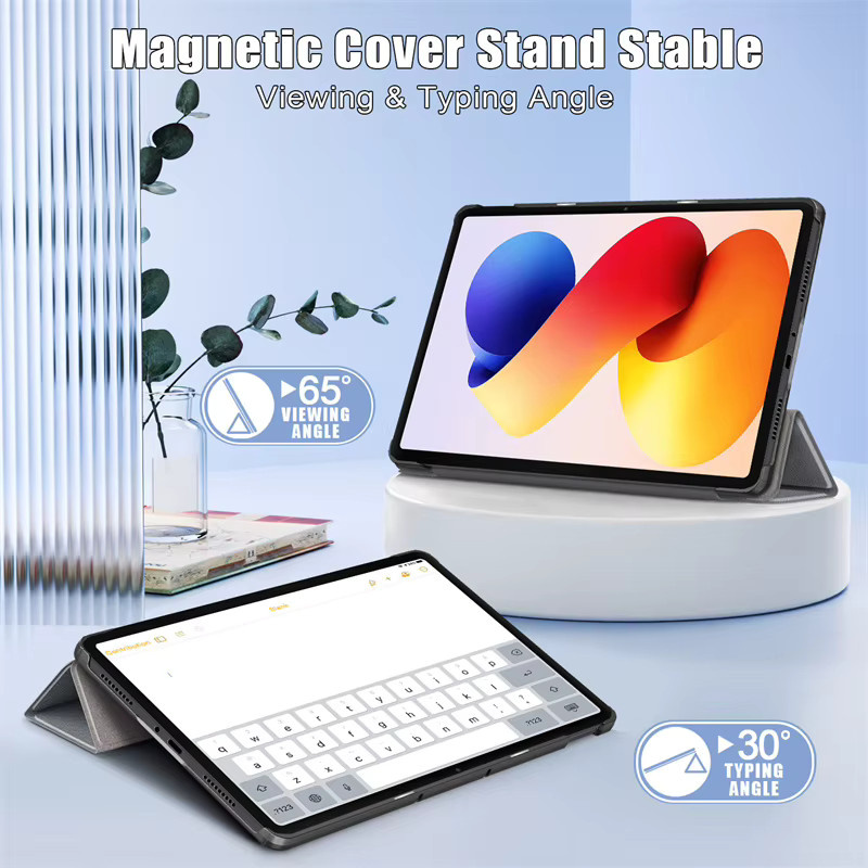 Xiaomi Poco Pad M1 Schutzhülle aus PU Leder mit Trifold Magnetfunktion in Gold oder Grau - Bild 5