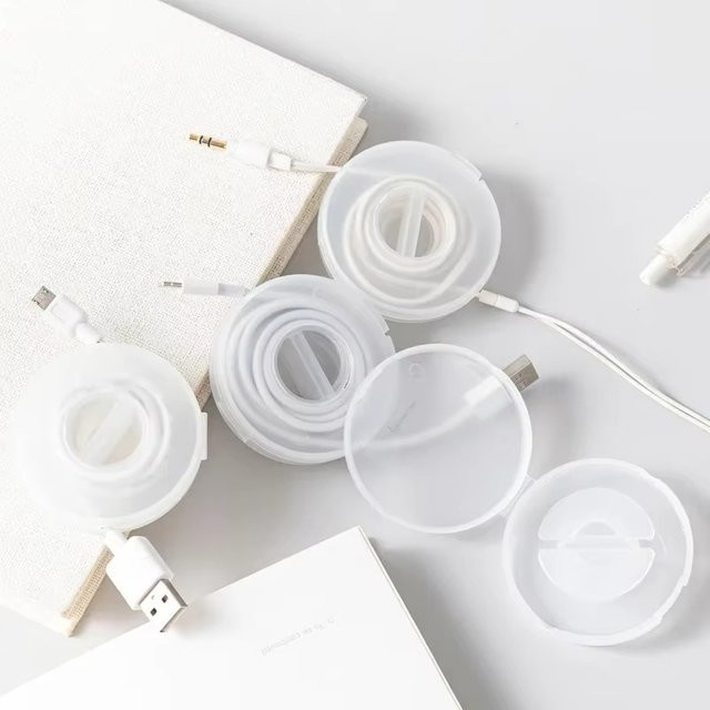 Mrgabwte Drehbare Kabel-Organizer-Box Transparent für USB-Kabel und Kopfhörer - Bild 1