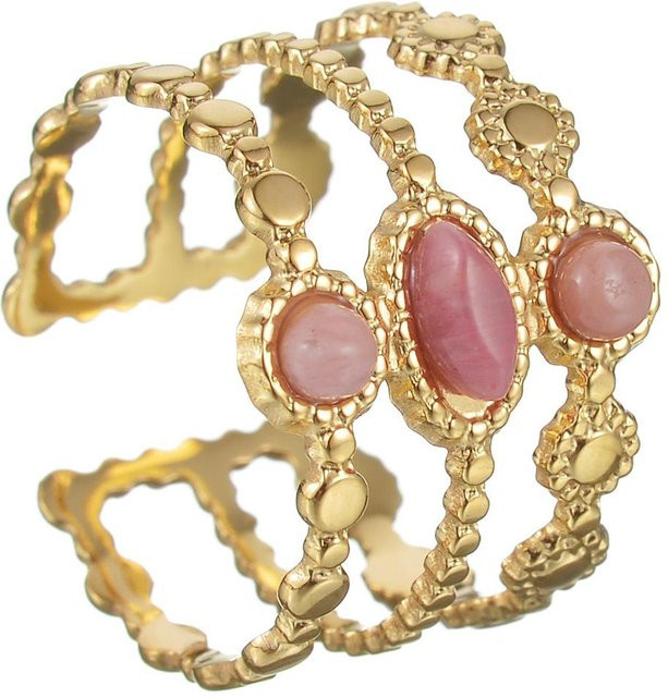 Mango Event Edelstahlring, Rosa, Kristall, Damen, Vintage - Bild 1