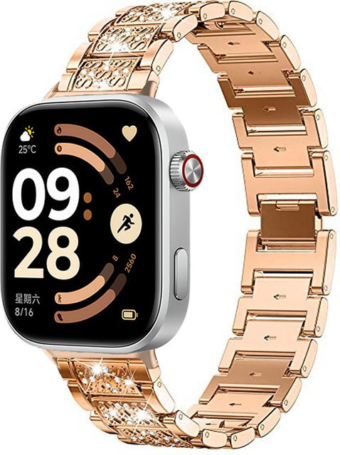 GETBAND Uhrenarmband Edelstahl, Roségold, Diamant, Kristall, Unisex - Bild 1
