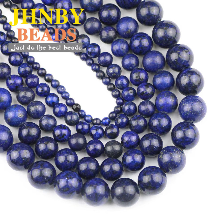 JHNBY Perlen Lapislazuli Naturstein, Blau, Unisex - Bild 2