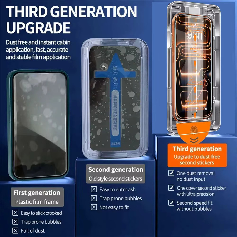 3er-Set oleophobes Schutzglas für Apple iPhone 11 bis iPhone 17 Pro Max Plus Air 16e, transparent - Bild 3