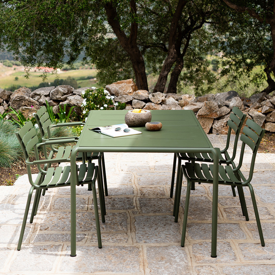 Houe Avanti Gartentisch aus Metall in Grün, B/T/H: 153 x 98 x 75 cm - Bild 2