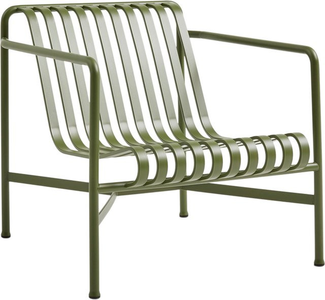 HAY Palissade Lounge Chair Low in Grün aus Stahl mit Armlehnen - Bild 1