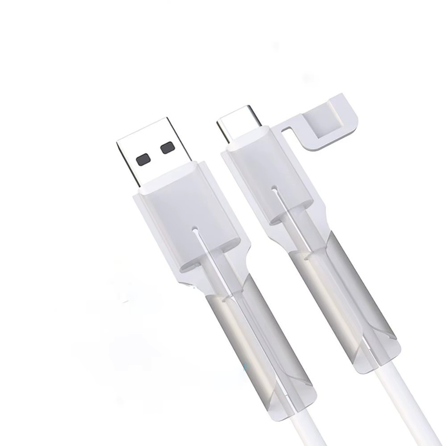 Silikon Kabel-Schutzhülle für USB-C Datenkabel in Weiß zur Staubabweisung - Bild 2