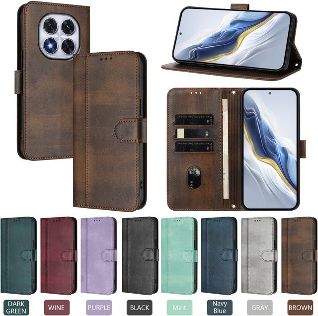 Magnetisches Leder Flip-Wallet-Etui für Xiaomi Redmi Note 15 Pro Plus 14 Pro Plus 14s in Grau und Braun - Bild 1