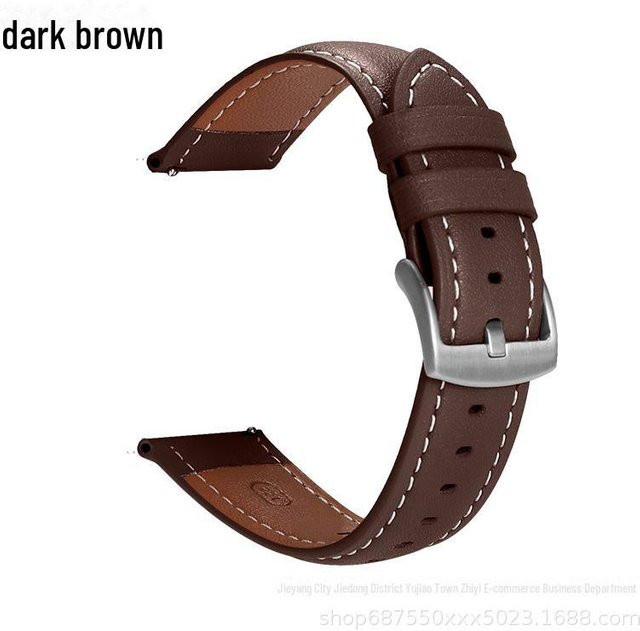 Smartwatch-Armband Echtleder, dunkelbraun, Unisex - Bild 1