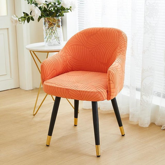 Yiran Furniture Elastischer Esszimmerstuhlbezug aus Samt mit großem Blattmuster, Universeller Stuhlbezug für Armlehnenstühle, Waschbar - Bild 1