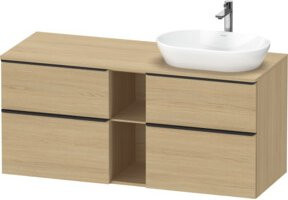 Duravit Waschtischunterschrank D-Neo in Schwarz und Beige, B/T/H: 140 x 55 x 66,4 cm - Bild 1