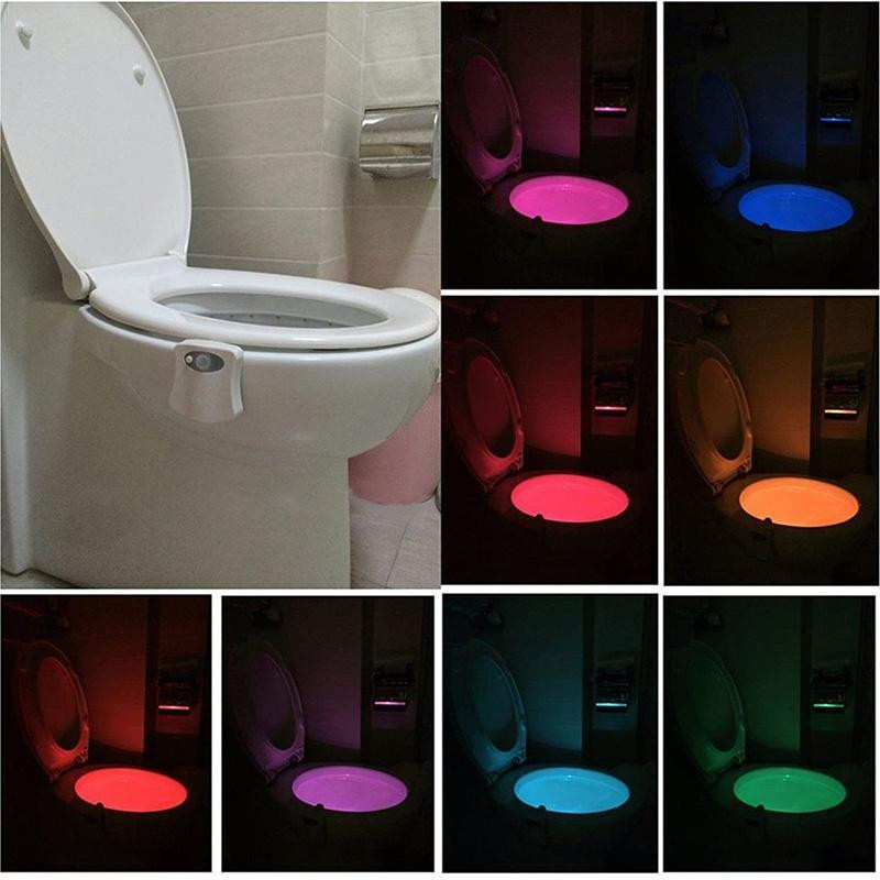 Happy6 Automatisches Toiletten-Nachtlicht mit Bewegungserkennung und 16 RGB-Farben, batteriebetrieben, Weiß - Bild 2