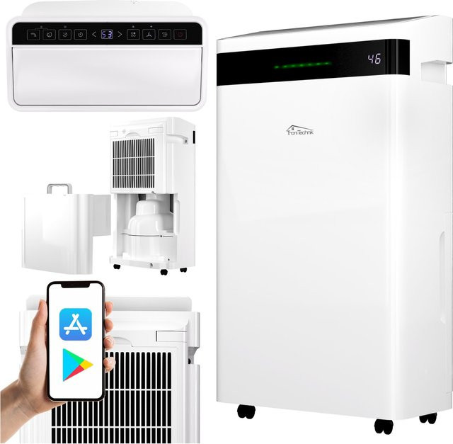 Tronitech Luftentfeuchter TT-EF 04.1 in Weiß, WiFi steuerbar mit 20 l/24h Entfeuchtungsleistung, 5,5 l Tank, Kompressor, Timer und Ionisator für Räume bis 30 m² - Bild 1