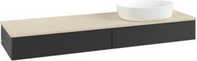 V&B Waschtischunterschrank Antao mit Frontstruktur und Beleuchtung in Blau, B/T: 160 x 50 cm - Bild 1