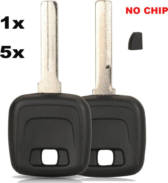 Jingyuqin Fernbedienung Transponder Auto Schlüssel für Volvo S40 V40 S60 S80 XC60 XC90 Schwarz ungeschnitten NE66 Klinge - Bild 1