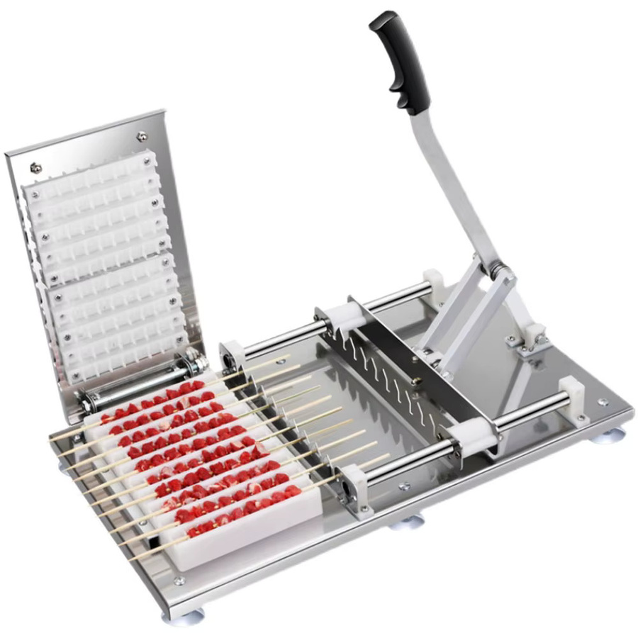 YunlinLi Fleischspießmaschine Version 2025 aus Edelstahl in Silber für Grill, Kebab und Fleischspieße - Bild 3