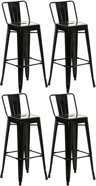 CLP 4er Set Barhocker Mason in Schwarz im Industrial Design - Bild 1
