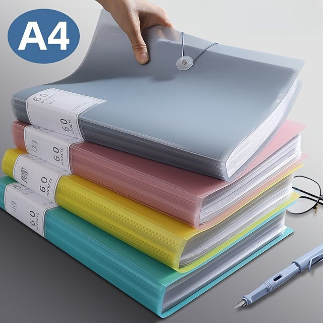 Portfolio-Ordner mit transparenten Kunststoffhüllen in Pink für A4 Dokumente und Scrapbooking - Bild 1