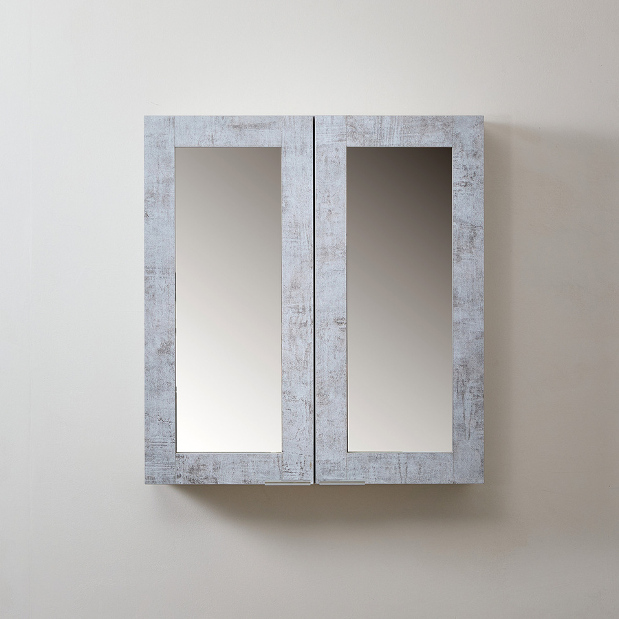 Spiegelschrank HudsonReed in Steingrau mit Soft-Close-Türen und Spiegel, B: 60 cm, H: 65 cm - Bild 1