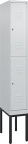 C+P Doppelstock-Spind Classic PLUS mit 1 Abteil, Gestell, Zylinderschloss, Farbe: Lichtgrau, H x B x T: 212 x 30 x 50 cm - Bild 1