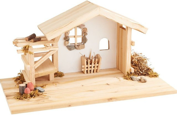 VBS Krippe Bethlehem aus Holz in Beige für Weihnachten