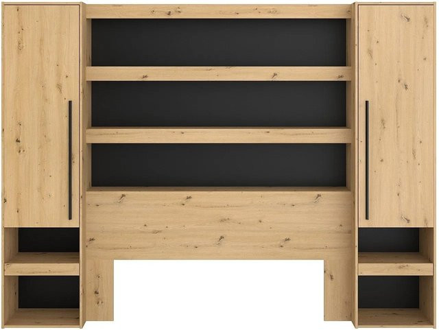 Vente-unique Bettbrücke Varly in Schwarz und Naturfarben Hell, Breite: 269,7 cm - Bild 1