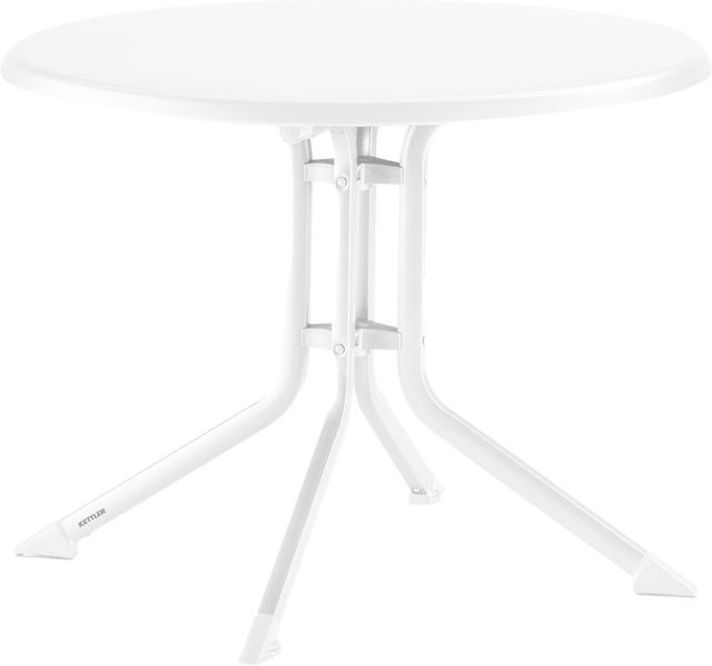 Kettler Klapptisch Boulevard rund, Farbe Weiß, Durchmesser: 85 cm, Höhe: 74 cm - Bild 1