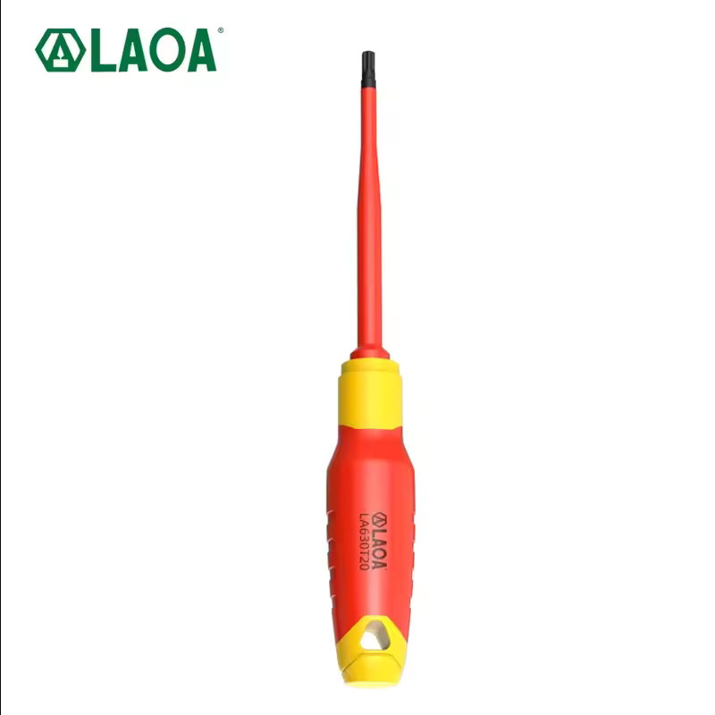 LAOA Isolierter Magnetischer Schraubendreher Set in Rot mit Phillips, Schlitz, Quadrat, Pflaumenblüte und Sechskant-Steckschlüssel - Bild 1