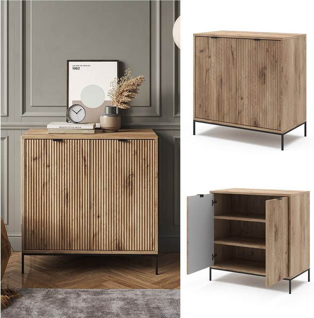 Vicco Kommode Eliza in Viking Oak mit 2 Türen, Breite: 80 cm, Höhe: 81,2 cm - Bild 1