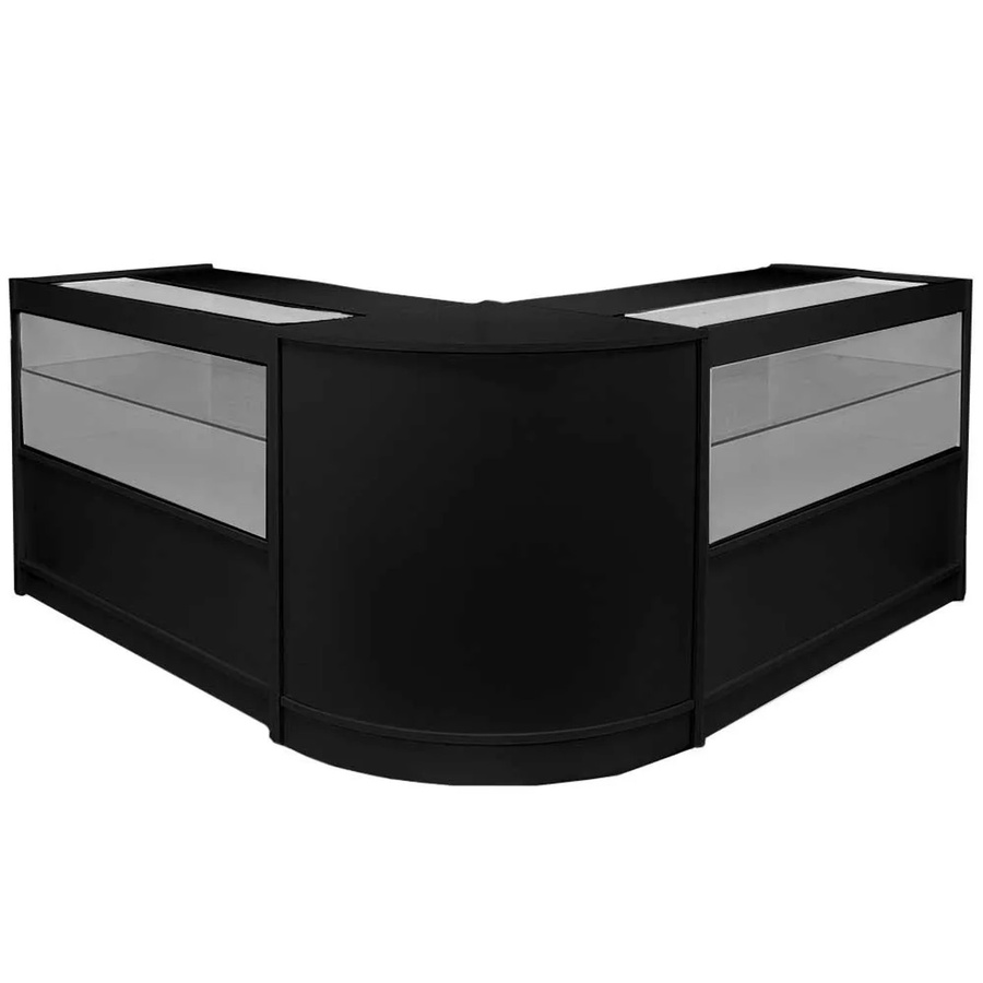 MonsterShop Gemini Verkaufstheke in Schwarz mit Glasfront, B/T/H: 161,5 x 90,0 x 60,0 cm - Bild 2
