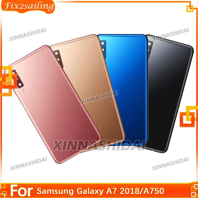 Samsung Galaxy A7 2018 A750 A750F A750FN Rückseite Gehäuse Glas Panel mit Kameraobjektiv in Pink und Multicolour - Bild 1