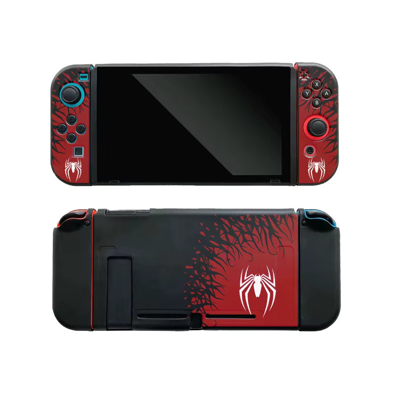 Silikonhülle im Spider-Theme für deine Nintendo Switch OLED und Joy-Con Controller als Schutzhülle und Dock-Zubehör - Bild 2