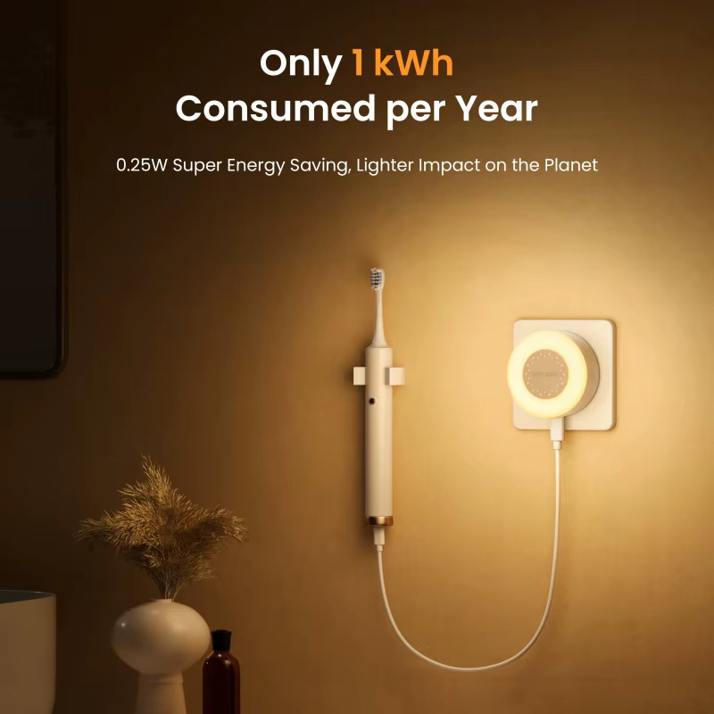 YEELIGHT Mini-Nachtlicht mit Lichtsensor, Warmweiß, Typ-C-Ladeanschluss, LED, EU-Stecker - Bild 4