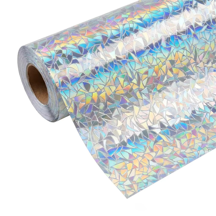 BUNPIG Regenbogen 3D Buntglas-Fensterfolie in Multicolour, statisch haftender Sichtschutz mit geometrischem Design für Zuhause, Büro und Badezimmer - Bild 2
