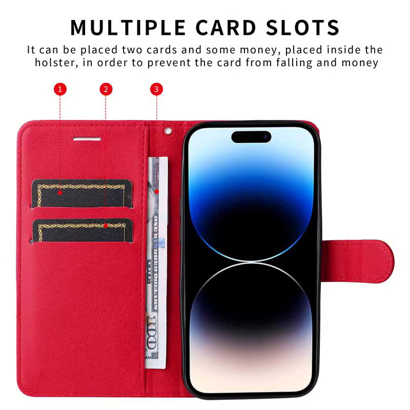 Tsimak Flip-Wallet Lederhülle für Realme C51 C53 C55 C61 C63 C65 C67 C71 C73 C75 C75X Note 50 und Oppo A18 A38 A58 4G A78 A79 A98 in Schwarz - Bild 6