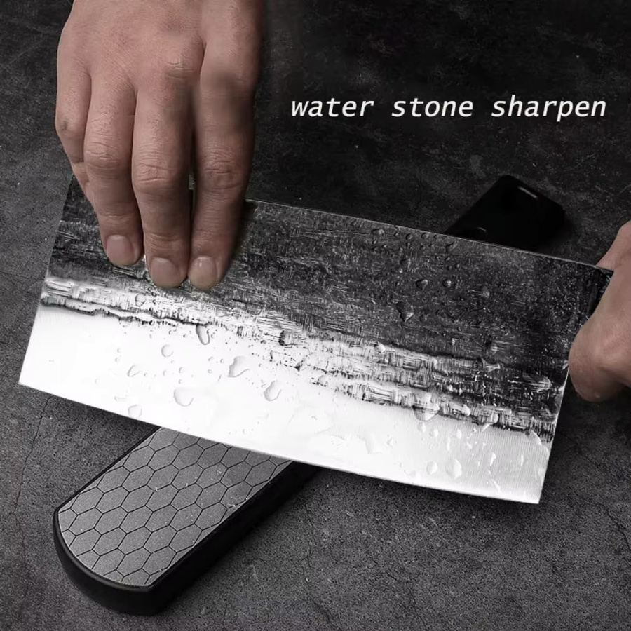 Handgefertigtes Küchenhackmesser von SHUOJI aus Kohlenstoffstahl in Silber mit 4 mm dicker Klinge - Bild 5