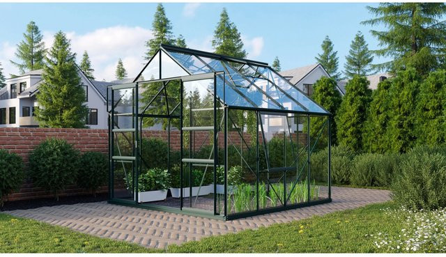 Vitavia Gewächshaus Meridian 2 - 6700 Smaragd Vorzugsset mit Sicherheitsglas und Aluminiumrahmen, B/T/H: 254 x 232 x 254 cm - Bild 1