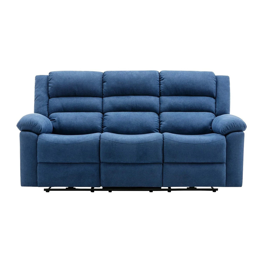 Vente-unique Relaxsofa Burolo Blau mit Stoffbezug, Breite: 199 cm - Bild 2