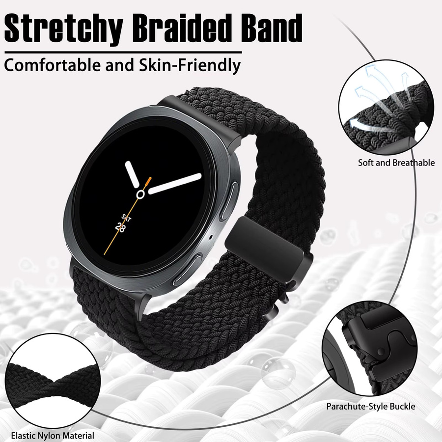 Samsung Smartwatch-Armband, Nylon, Schwarz, Unisex - Bild 4