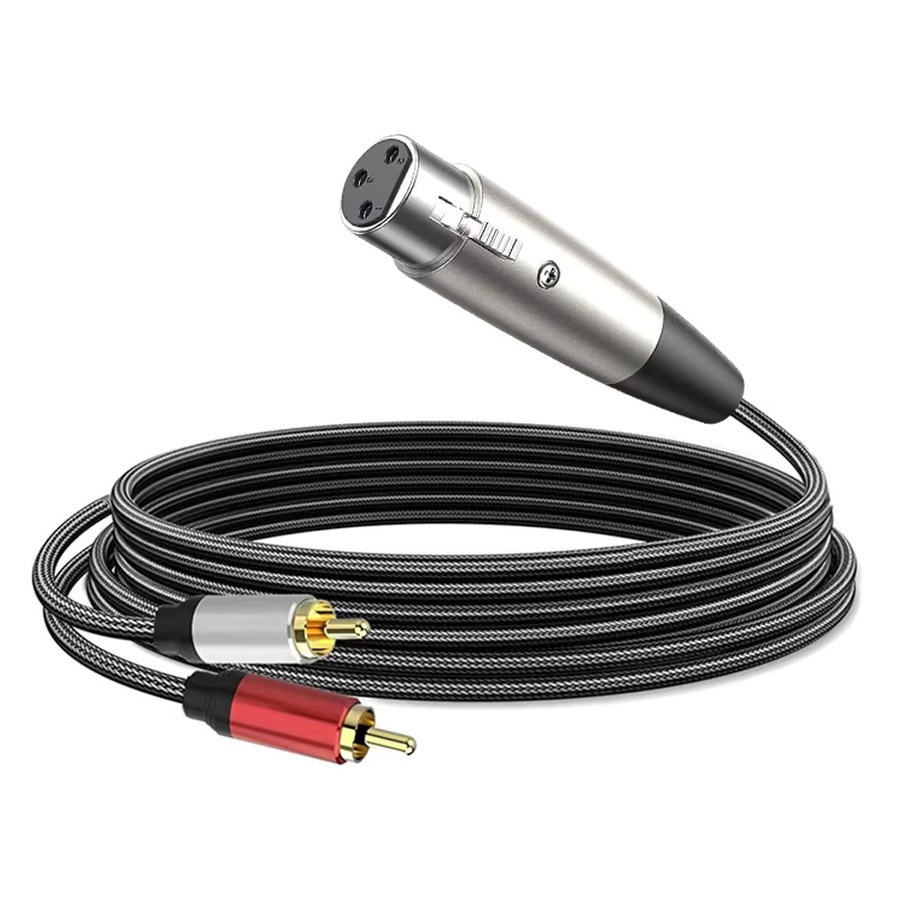 EQP 3Pin XLR zu Dual RCA Y Splitter Kabel unsymmetrisch, Stereo Audio Interconnect Kabel für Lautsprecher, Mixer und Mikrofon, Schwarz - Bild 4