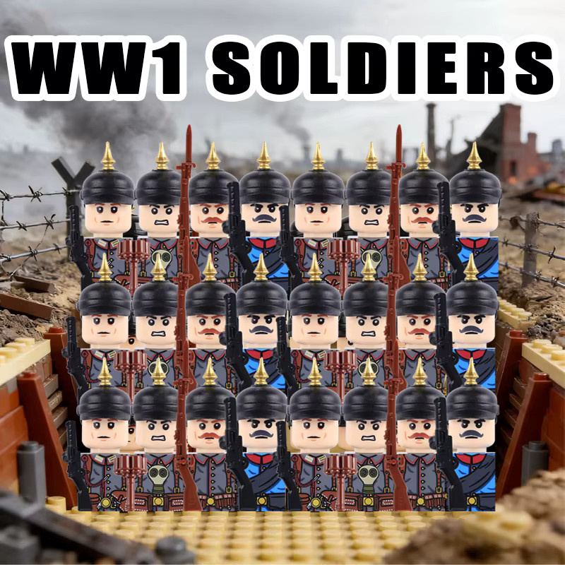 BRICKPANDA MOC Militärserie WW1 Preußische Britische Soldatenfiguren, Bausteine, Zubehör - Bild 2