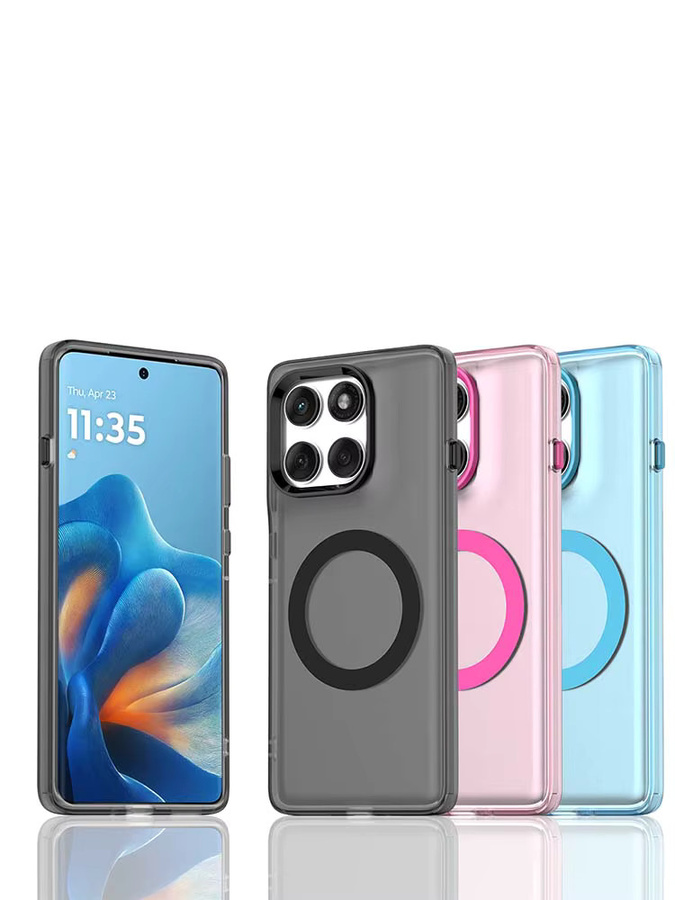Magnetische kabellose Ladehülle für Motorola Edge 60 Fusion, Pro 50 Neo, G35, G56 und G86 in Bonbonfarben mit transparenter Rückseite - Bild 6
