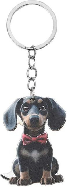 CHIC STUDIO Schlüsselanhänger Hund, Metall, Grau, Unisex - Bild 1