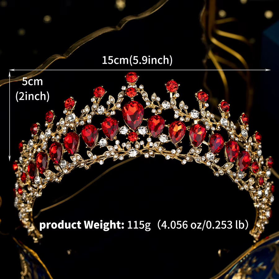 Tiara Kristall, Rot, Strass, Damen - Bild 3