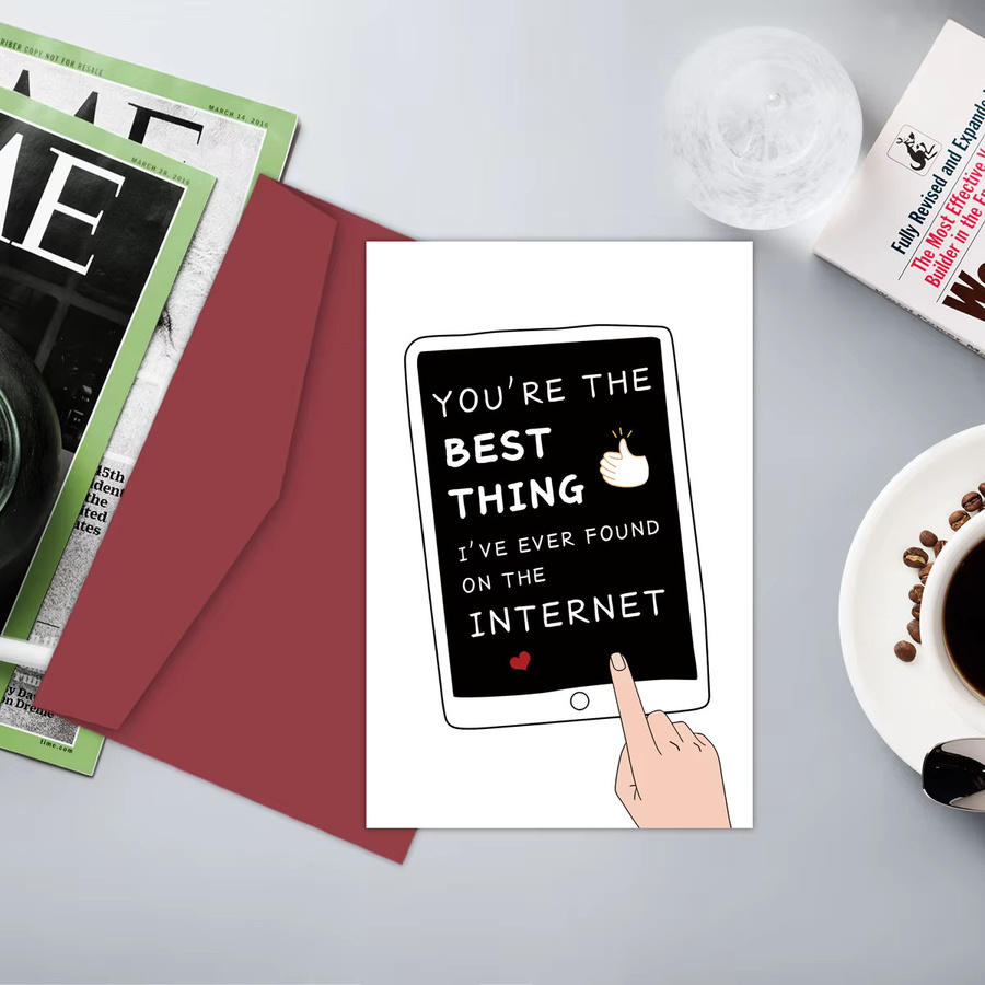 Lustige Jubiläumskarte für deine Freundin zum Valentinstag mit kreativem Internet-Dating-Design - Bild 6