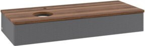 V&B Waschtischunterschrank Antao mit Frontstruktur und Beleuchtung, Farbe: Weiß, B/T/H: 120 x 50 x 19 cm - Bild 1
