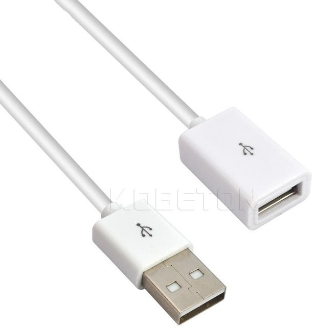 kebidumei USB 2.0 A Stecker auf Buchse Verlängerungskabel in Weiß für Datenübertragung und Laden - Bild 1