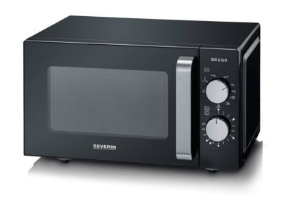 Severin Mikrowelle MW 7762 mit Grillfunktion in Schwarz/Edelstahl, 20 l, 800 W, B: 46,2 cm, T: 39,5 cm, H: 27,0 cm - Bild 4